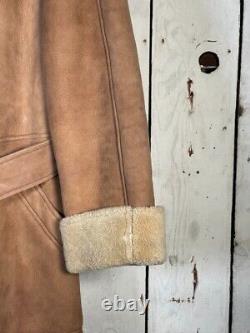 VTG Polo Ralph Lauren M/L Shearling Fur Tan Leather RRL Marlboro Western Jacket