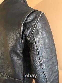 VTG Protech Cafe Racer Motorcycle Bobber Steer Hide Jacket Mens US XLarge Rare