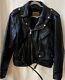 VTG Protech Leather Apparel Zipper Motorcycle Biker Jacket Black Mens 42