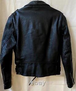 VTG Protech Leather Apparel Zipper Motorcycle Biker Jacket Black Mens 42