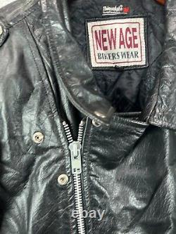 VTG RARE Echtes Leder Futter Leather Motorcycle Jacket Thinsulate Insulated 54