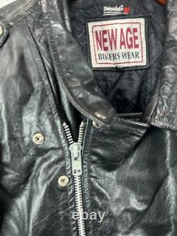 VTG RARE Echtes Leder Futter Leather Motorcycle Jacket Thinsulate Insulated 54