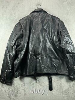VTG RARE Echtes Leder Futter Leather Motorcycle Jacket Thinsulate Insulated 54