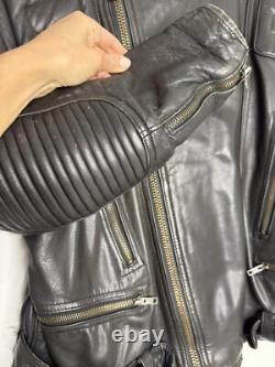 VTG ROSSANO racer Motorcycle Biker THICK Leather Jacket 46 Insulated 80's Ykk