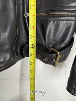 VTG ROSSANO racer Motorcycle Biker THICK Leather Jacket 46 Insulated 80's Ykk