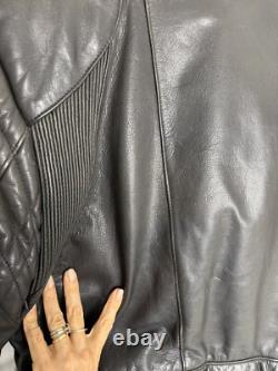 VTG ROSSANO racer Motorcycle Biker THICK Leather Jacket 46 Insulated 80's Ykk