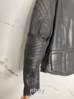 VTG ROSSANO racer Motorcycle Biker THICK Leather Jacket 46 Insulated 80's Ykk