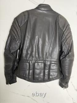 VTG ROSSANO racer Motorcycle Biker THICK Leather Jacket 46 Insulated 80's Ykk