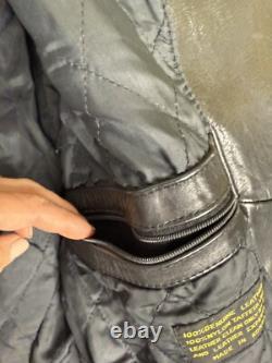VTG ROSSANO racer Motorcycle Biker THICK Leather Jacket 46 Insulated 80's Ykk