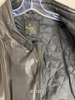 VTG ROSSANO racer Motorcycle Biker THICK Leather Jacket 46 Insulated 80's Ykk