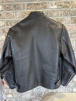 VTG Schott 641 Steerhide Leather Motorcycle Jacket Size 42 Removable Pile Lining