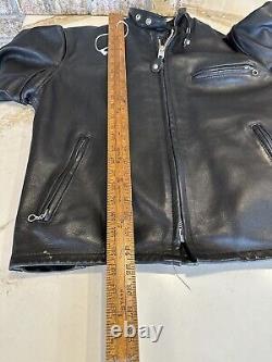 VTG Schott 641 Steerhide Leather Motorcycle Jacket Size 42 Removable Pile Lining