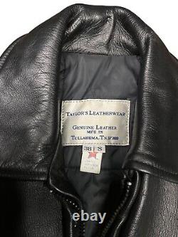 VTG Taylor's Leatherwear Pittsburgh Cowhide Leather Motorcycle Jacket Sz Small