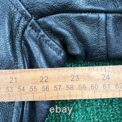 VTG UNIK Premium Men's Black Leather Motorcycle Biker Jacket Size 48 XL Quilted