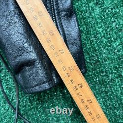 VTG UNIK Premium Men's Black Leather Motorcycle Biker Jacket Size 48 XL Quilted
