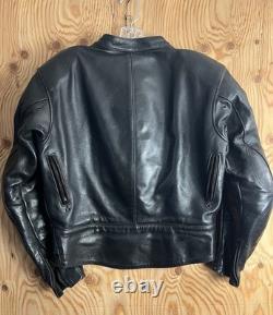VTG Vanson Leather Heavyweight Motorcycle Jacket with Armor + Patches Mens 44 USA