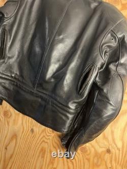 VTG Vanson Leather Heavyweight Motorcycle Jacket with Armor + Patches Mens 44 USA