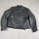 VTG Vetter Leather Motorcycle Jacket Men XL Cafe Racer Black Zip Cuff Aug. 1993