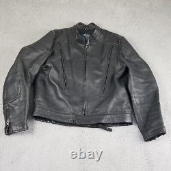 VTG Vetter Leather Motorcycle Jacket Men XL Cafe Racer Black Zip Cuff Aug. 1993