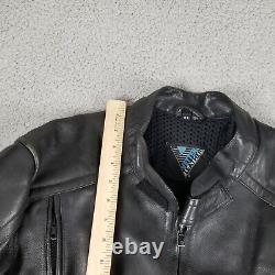VTG Vetter Leather Motorcycle Jacket Men XL Cafe Racer Black Zip Cuff Aug. 1993