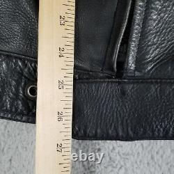 VTG Vetter Leather Motorcycle Jacket Men XL Cafe Racer Black Zip Cuff Aug. 1993