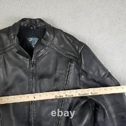 VTG Vetter Leather Motorcycle Jacket Men XL Cafe Racer Black Zip Cuff Aug. 1993