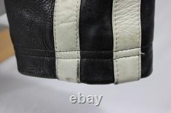 VTG Wilson Leather M. Julian Cafe Racer Moto Jacket Mens Medium Black White