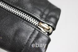 VTG Wilson Leather M. Julian Cafe Racer Moto Jacket Mens Medium Black White