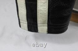 VTG Wilson Leather M. Julian Cafe Racer Moto Jacket Mens Medium Black White