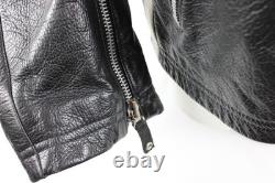 VTG Wilson Leather M. Julian Cafe Racer Moto Jacket Mens Medium Black White
