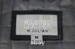 VTG Wilson Leather M. Julian Cafe Racer Moto Jacket Mens Medium Black White