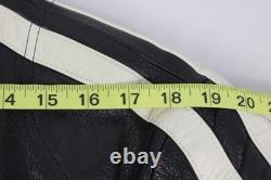 VTG Wilson Leather M. Julian Cafe Racer Moto Jacket Mens Medium Black White