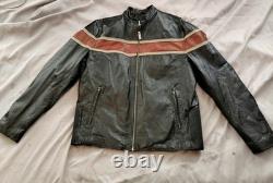 VTG Wilsons Leather M Julian Cafe Moto Racer Jacket Mens M Black & Rust Brown