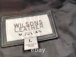 VTG Wilsons Leather M Julian Cafe Moto Racer Jacket Mens M Black & Rust Brown