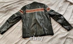 VTG Wilsons Leather M Julian Cafe Moto Racer Jacket Mens M Black & Rust Brown