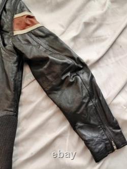 VTG Wilsons Leather M Julian Cafe Moto Racer Jacket Mens M Black & Rust Brown