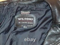 VTG Wilsons Leather Motorcycle Biker Jacket Belt & Zipper Thinsulate LARGE EUC