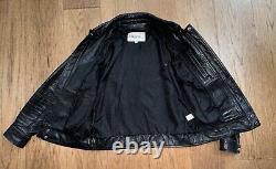 VTG Wilsons Motorcycle Biker Black Leather Jacket Mens M Medium 40 Elbow Pads