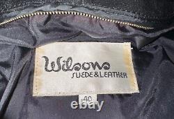VTG Wilsons Motorcycle Biker Black Leather Jacket Mens M Medium 40 Elbow Pads