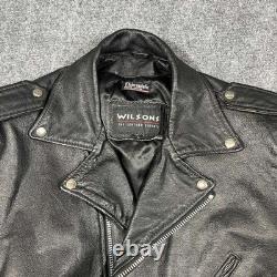 VTG Wilsons Motorcycle Jacket Mens Large Biker Thinsulate Lined 90s