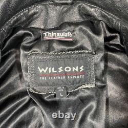 VTG Wilsons Motorcycle Jacket Mens Large Biker Thinsulate Lined 90s
