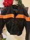 Vance Leathers Black and Orange Motorcycle Riding Jacket Size XL