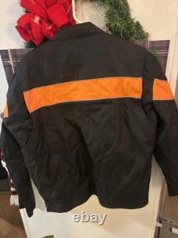Vance Leathers Black and Orange Motorcycle Riding Jacket Size XL
