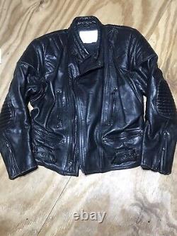 Vanguard cowhide leather motorcycle jacket Adult 44 Black Zip Heavy