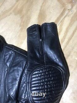 Vanguard cowhide leather motorcycle jacket Adult 44 Black Zip Heavy