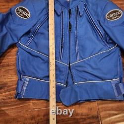 Vanson Blue/White/Black Leather Motorcycle Riding Biker Jacket Sz M