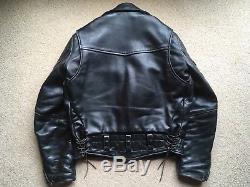 Vanson CHP men's heavyweight leather motorcycle jacket, fur collar, size 40