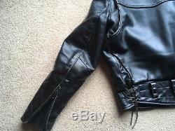 Vanson CHP men's heavyweight leather motorcycle jacket, fur collar, size 40