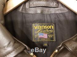 Vanson Enfield Competition Weight Brown 48 XL Motorcycle Jacket Aero Schott
