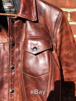 Vanson Horsehide Jacket Mens 44 Maverick (Levis trucker style) Motorcycle jacket